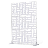 Metal Privacy Screen 47" x 76" Outdoor Privacy Screens & Panels for Patio White